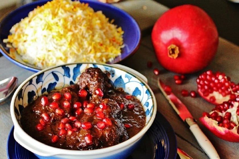 خورش انار بیج با چرخ گوشت مولینکس