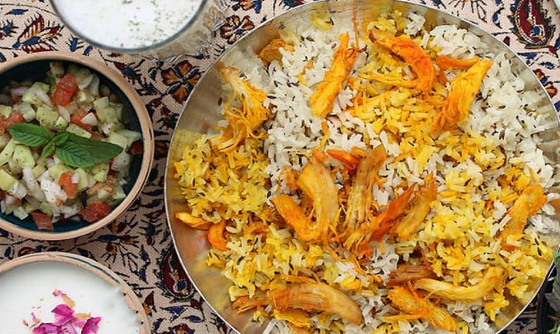 زیره پلو با مرغ کرمانی 