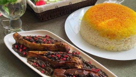 بادنجان شکم پر با انار با خردکن مولینکس