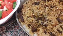 پلو با رب انار با چرخ گوشت مولینکس