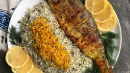 سبزی پلو با ماهی با تک الکتریک