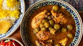 خورش گوجه سبز و مرغ با خردکن مولینکس 